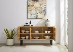 OTTO home Sideboard »Stiven« Eukalyptus und Esche, kombiniert mit Melamin, MDF und ABS-Kunststoff