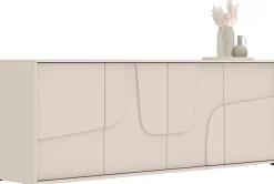 OTTO home Sideboard »Stone, 205 cm breit, 4Türen,Anrichte, Kommode, Stauraumschrank« 3D-Design, Push-to-open, Innenraum großzügig, Füße 14/2 cm wählbar