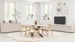 OTTO home Sideboard »Stone, 155 cm breit, 3 Türen, Anrichte, Kommode, Stauraumschrank« 3D-Design, Push-to-open, Innenraum großzügig, Füße 14/2 cm wählbar
