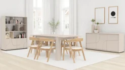 OTTO home Sideboard »Stone, 155 cm breit, 3 Türen, Anrichte, Kommode, Stauraumschrank« 3D-Design, Push-to-open, Innenraum großzügig, Füße 14/2 cm wählbar