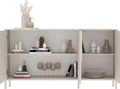 OTTO home Sideboard »Stone, 155 cm breit, 3 Türen, Anrichte, Kommode, Stauraumschrank« 3D-Design, Push-to-open, Innenraum großzügig, Füße 14/2 cm wählbar