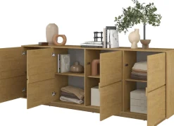 OTTO home Sideboard »Tatami, Stilvolle, moderne grifflose Kommode 4 Türen, Breite 220cm« Anrichte mit viel Stauraum, Böden verstellbar, push-to-open-Funktion