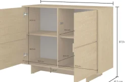 OTTO home Sideboard »Tatami, Stilvolle, moderne grifflose Kommode 2 Türen, Breite 111cm« Anrichte mit viel Stauraum, Böden verstellbar, push-to-open-Funktion