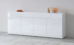 OTTO home Sideboard »Toledo,Breite 208cm,moderne Kommode mit dekorative Fräsungen,grifflos« Kombikommode mit viel Stauraum, Einlegeböden verstellbar