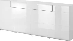 OTTO home Sideboard »Toledo,Breite 208cm,moderne Kommode mit dekorative Fräsungen,grifflos« Kombikommode mit viel Stauraum, Einlegeböden verstellbar