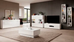 OTTO home Sideboard »Toledo,Breite 208cm,moderne Kommode mit dekorative Fräsungen,grifflos« Kombikommode mit viel Stauraum, Einlegeböden verstellbar