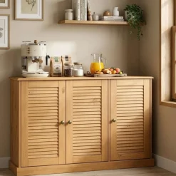OTTO home Sideboard »Turia, mit Lamellentüren« Kommode aus massivem Kiefernholz, FSC®, Breite 125 cm