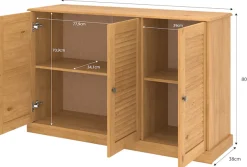 OTTO home Sideboard »Turia, mit Lamellentüren« Kommode aus massivem Kiefernholz, FSC®, Breite 125 cm