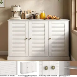 OTTO home Sideboard »Turia, mit Lamellentüren« Kommode aus massivem Kiefernholz, FSC®, Breite 125 cm