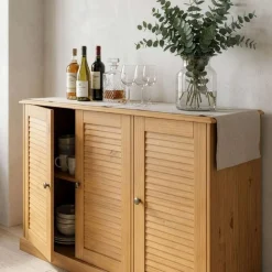 OTTO home Sideboard »Turia, mit Lamellentüren« Kommode aus massivem Kiefernholz, FSC®, Breite 125 cm