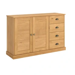 OTTO home Sideboard »Turia, mit Lamellentüren« Kommode aus massivem Kiefernholz, FSC®, 4 Schubkasten, Breite 125 cm