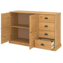 OTTO home Sideboard »Turia, mit Lamellentüren« Kommode aus massivem Kiefernholz, FSC®, 4 Schubkasten, Breite 125 cm