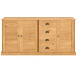 OTTO home Sideboard »Turia, mit Lamellentüren« Kommode aus massivem Kiefernholz, FSC®, 4 Schubkasten, Breite 166 cm
