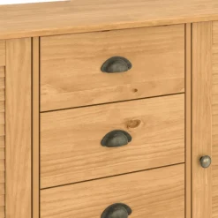 OTTO home Sideboard »Turia, mit Lamellentüren« Kommode aus massivem Kiefernholz, FSC®, 4 Schubkasten, Breite 166 cm