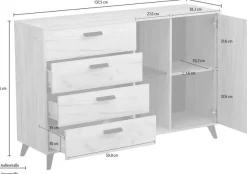 OTTO home Sideboard »Umbria« Kommode, Breite 137 cm