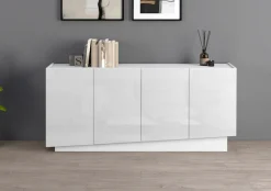 OTTO home Sideboard »VELA, Breite 160 cm, Design mit schrägen Türen, Maße-B/T/H: 160x35x75« 1 Stk. tlg. Made in Italy, Fronten Hochglanz lackiert,Sideboard, Anrichte, Kommode