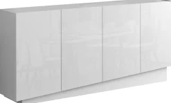 OTTO home Sideboard »VELA, Breite 160 cm, Design mit schrägen Türen, Maße-B/T/H: 160x35x75« 1 Stk. tlg. Made in Italy, Fronten Hochglanz lackiert,Sideboard, Anrichte, Kommode