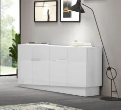 OTTO home Sideboard »VELA, Breite 160 cm, Design mit schrägen Türen, Maße-B/T/H: 160x35x75« 1 Stk. tlg. Made in Italy, Fronten Hochglanz lackiert,Sideboard, Anrichte, Kommode