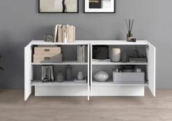 OTTO home Sideboard »VELA, Breite 160 cm, Design mit schrägen Türen, Maße-B/T/H: 160x35x75« 1 Stk. tlg. Made in Italy, Fronten Hochglanz lackiert,Sideboard, Anrichte, Kommode