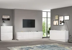 OTTO home Sideboard »VELA, Breite 160 cm, Design mit schrägen Türen, Maße-B/T/H: 160x35x75« 1 Stk. tlg. Made in Italy, Fronten Hochglanz lackiert,Sideboard, Anrichte, Kommode
