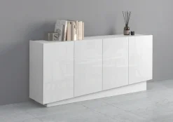 OTTO home Sideboard »VELA, Breite 160 cm, Design mit schrägen Türen, Maße-B/T/H: 160x35x75« 1 Stk. tlg. Made in Italy, Fronten Hochglanz lackiert,Sideboard, Anrichte, Kommode
