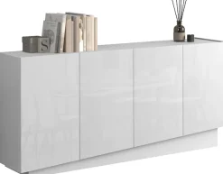 OTTO home Sideboard »VELA, Breite 160 cm, Design mit schrägen Türen, Maße-B/T/H: 160x35x75« 1 Stk. tlg. Made in Italy, Fronten Hochglanz lackiert,Sideboard, Anrichte, Kommode