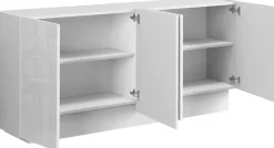 OTTO home Sideboard »VELA, Breite 160 cm, Design mit schrägen Türen, Maße-B/T/H: 160x35x75« 1 Stk. tlg. Made in Italy, Fronten Hochglanz lackiert,Sideboard, Anrichte, Kommode