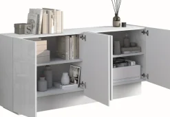 OTTO home Sideboard »VELA, Breite 160 cm, Design mit schrägen Türen, Maße-B/T/H: 160x35x75« 1 Stk. tlg. Made in Italy, Fronten Hochglanz lackiert,Sideboard, Anrichte, Kommode