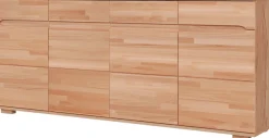 OTTO home Sideboard »VETRO Teilmassiv, Fronten Massivholz, Wohnzimmer, Stauraum,Griffmulde« B/T/H:199/40/85cm, 4Schubladen, 8 geschlossen Fächer, Stauraum