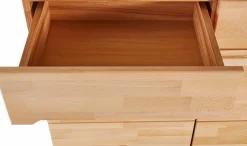 OTTO home Sideboard »VETRO Teilmassiv, Fronten Massivholz, Wohnzimmer, Stauraum,Griffmulde« B/T/H:199/40/85cm, 4Schubladen, 8 geschlossen Fächer, Stauraum