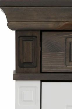 OTTO home Sideboard »Vinales, kommode 3 Schubläden, 3 Türen, 2 Einlegeböden« B/T/H: 155/39/83 cm,Messinggriffe im Jugendstil, Zierleiste und eleganter Sockel