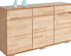 OTTO home Sideboard »VKB10: teilmassiv korpus Kernbuche, 6Fächer geschlossen, Stauraum« B/T/H:150/40/85cm, 3verstellbare boden, 3 Schubladen, Fronten massiv