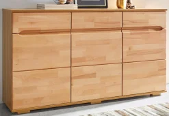 OTTO home Sideboard »VKB10: teilmassiv korpus Kernbuche, 6Fächer geschlossen, Stauraum« B/T/H:150/40/85cm, 3verstellbare boden, 3 Schubladen, Fronten massiv