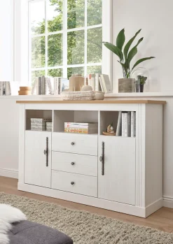 OTTO home Sideboard »Westminster, Kommode im Landhausstil, Schrank, Stauraumelement« Metallgriffe, ausreichend Stauraum, in 2 Farben erhältlich