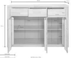 OTTO home Sideboard »Zara« Breite 140 cm