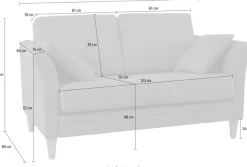 OTTO home 2-Sitzer »Arellano, Breite 155 cm« klassisches Design, 2 Zierkissen inklusive, Webstoff fein