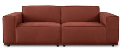 OTTO home 3-Sitzer »Avelin, 228 cm, Chenille, Struktur-Boucle« mit Wellenunterfederung, Kedernaht, bodentief, Skandi-Design