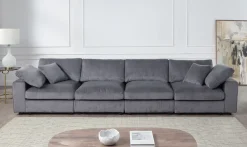 OTTO home 4-Sitzer »Berny, individuell stellbar, Modul-Sofa« inklusive 2 großen & 2 kleinen Zierkissen im flauschigen Cord