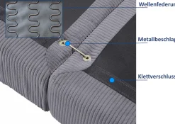OTTO home 4-Sitzer »Berny, individuell stellbar, Modul-Sofa« inklusive 2 großen & 2 kleinen Zierkissen im flauschigen Cord