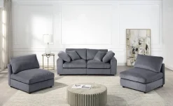 OTTO home 4-Sitzer »Berny, individuell stellbar, Modul-Sofa« inklusive 2 großen & 2 kleinen Zierkissen im flauschigen Cord