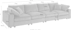 OTTO home 4-Sitzer »Berny, individuell stellbar, Modul-Sofa« inklusive 2 großen & 2 kleinen Zierkissen im flauschigen Cord