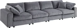 OTTO home 4-Sitzer »Berny, individuell stellbar, Modul-Sofa« inklusive 2 großen & 2 kleinen Zierkissen im flauschigen Cord