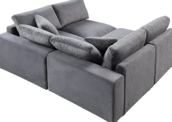 OTTO home 4-Sitzer »Berny, individuell stellbar, Modul-Sofa« inklusive 2 großen & 2 kleinen Zierkissen im flauschigen Cord