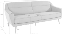 OTTO home 3-Sitzer »Bille« mit Naht im Rückenkissen und Eiche-Beinen, Design by Morten Georgsen