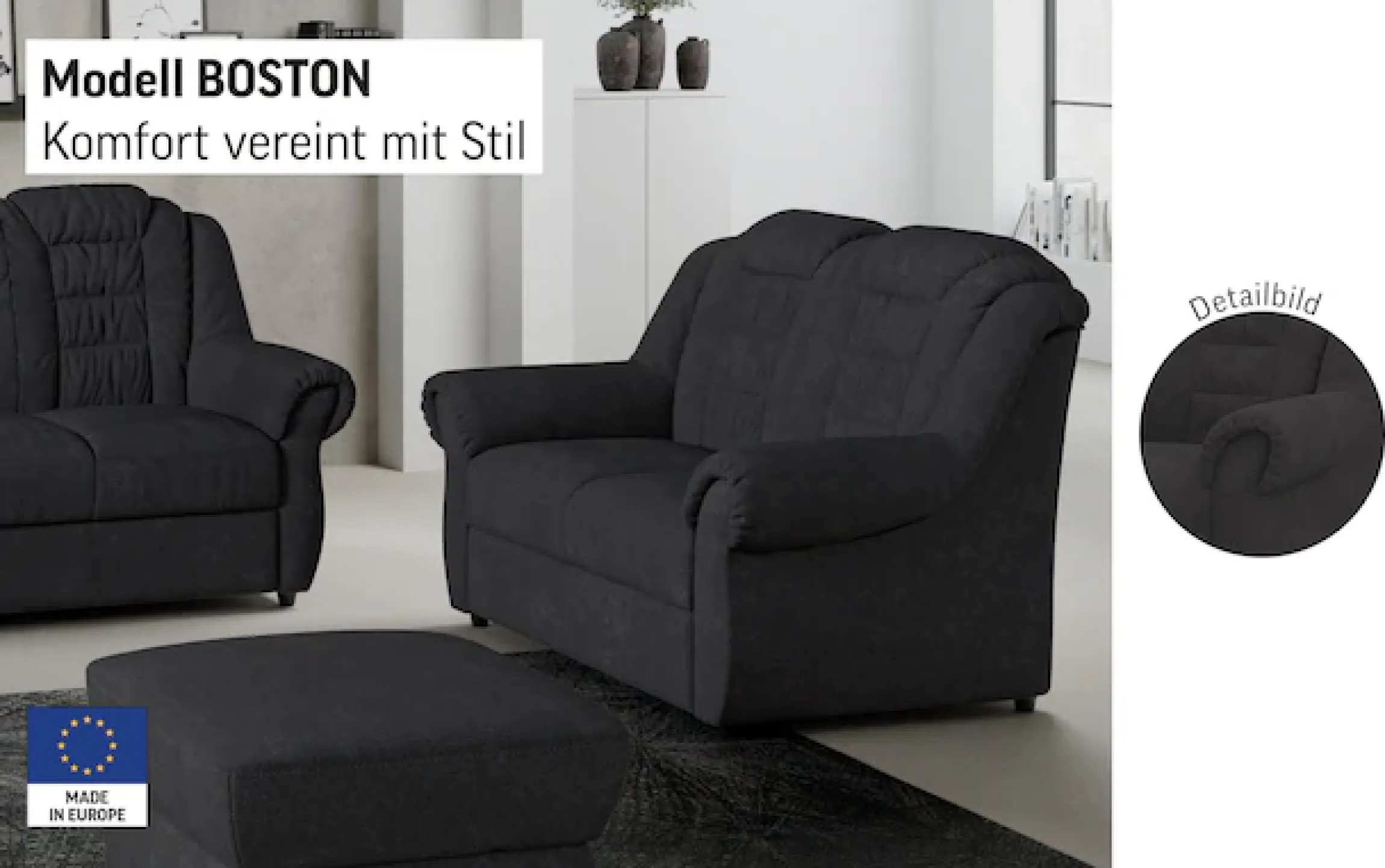 OTTO home 2-Sitzer »Boston« Sofa mit hoher Rückenlehne