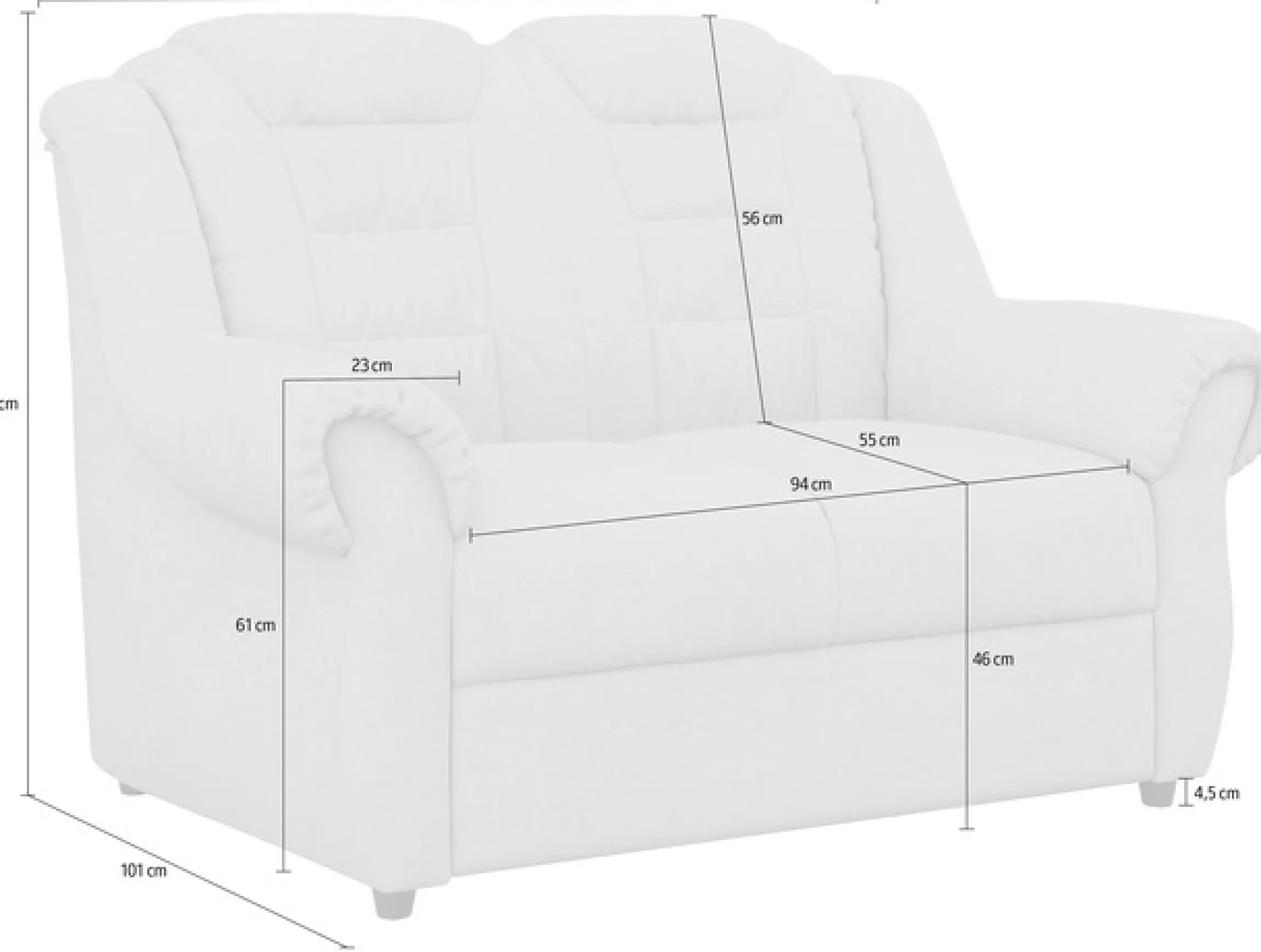OTTO home 2-Sitzer »Boston« Sofa mit hoher Rückenlehne