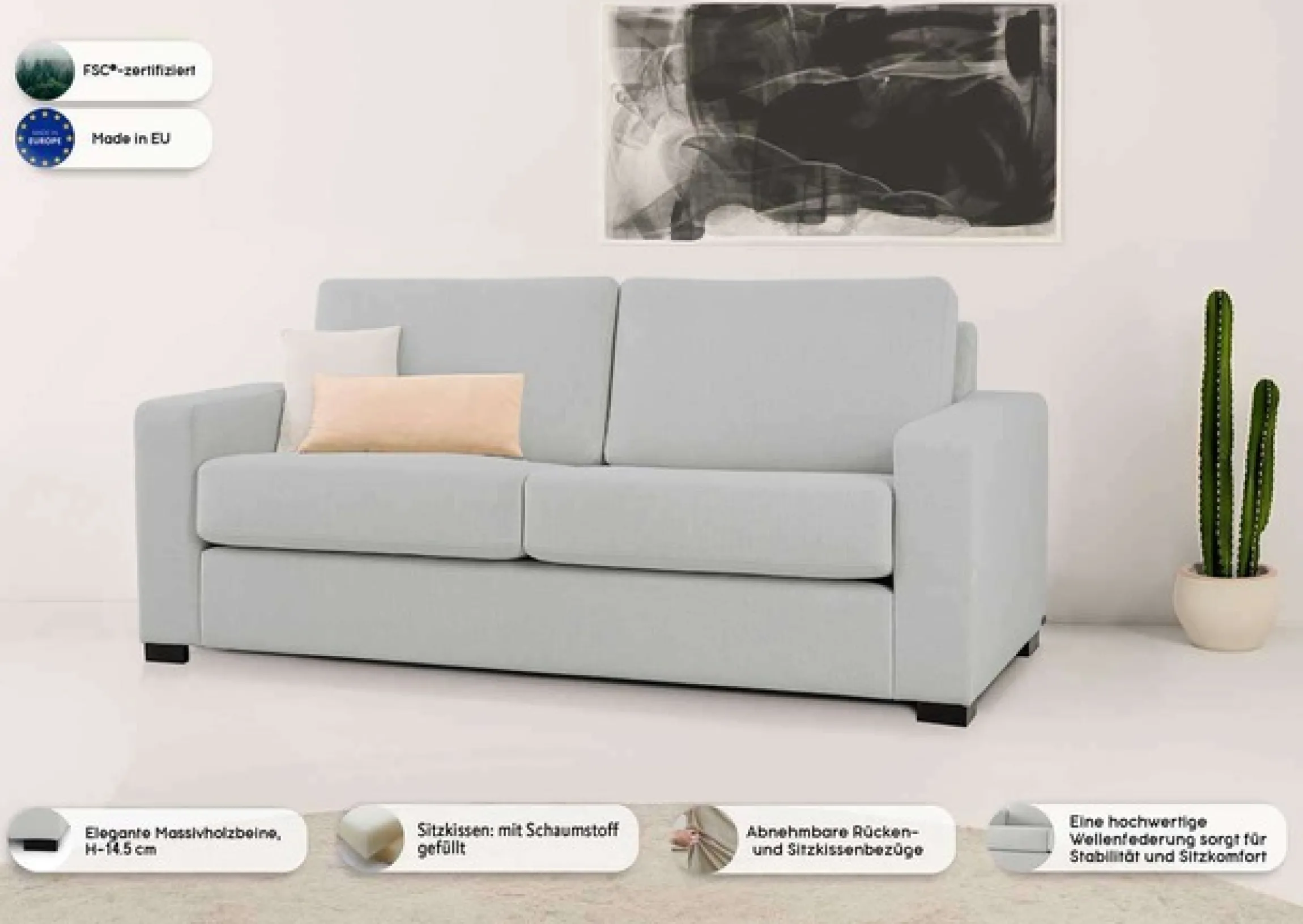 OTTO home 2-Sitzer »Branwell« Breite 175 cm, Struktur fein, mit Wellenunterfederung