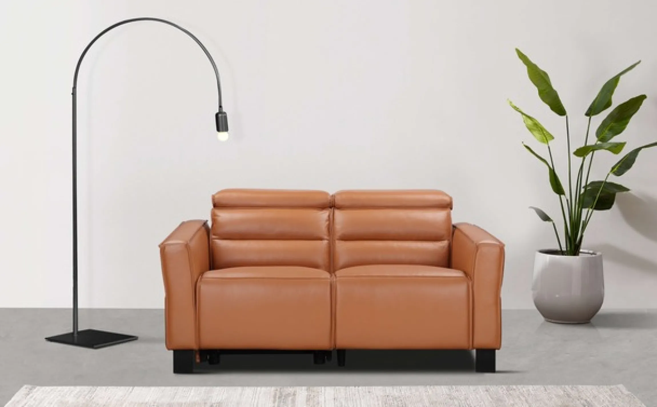 OTTO home 2-Sitzer »Carpari Naturleder, 162 cm, man./elektr. Relaxfunktion« (USB A/C), sowie Kopfteilverstellung