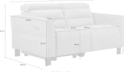 OTTO home 2-Sitzer »Carpari Naturleder, 162 cm, man./elektr. Relaxfunktion« (USB A/C), sowie Kopfteilverstellung