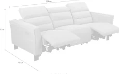 OTTO home 3-Sitzer »Carpari Webstoff, 224 cm, man./elektr. Relaxfunktion« (USB A/C), sowie Kopfteilverstellung